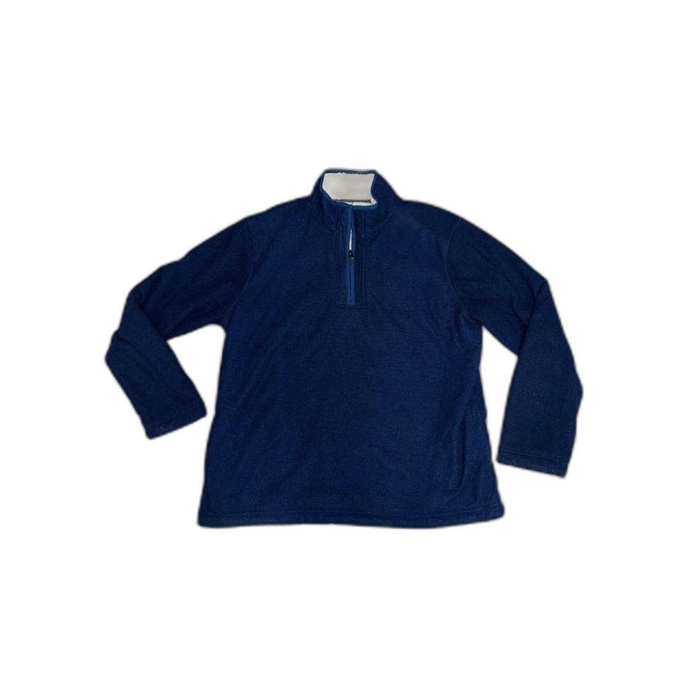 Orvis Men's Blue Sherpa Lined Quarter Zip Pullover with Pockets Size XL
